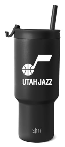 Simple Modern Officially Licensed NBA Jazz 30 oz Tumbler with Flip Lid and Straws | Insulated Cup Stainless Steel | Gifts for Men Women | Trek Collection | Utah Jazz