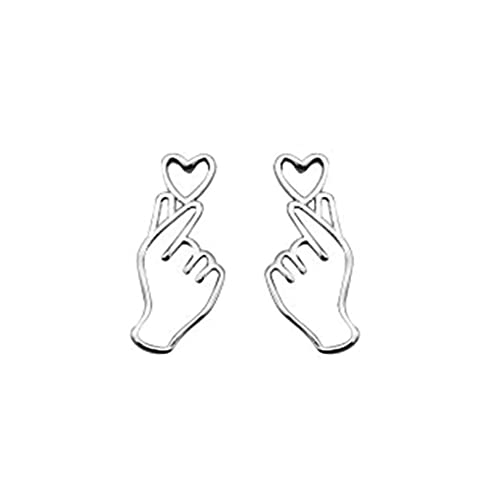 SLUYNZ 925 Sterling Silver Heart Studs Earrings for Women Teen Girls Unique Sweet Love Heart Post Studs Earrings (A-Silver)