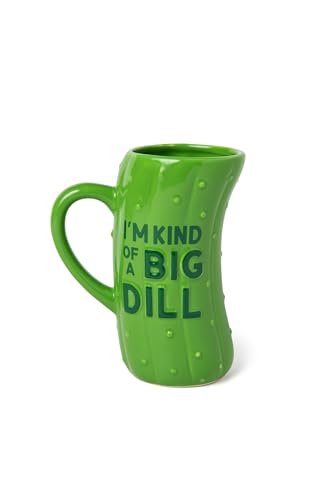 BigMouth Inc Extra Large Pickle Coffee Mug, Funny Novelty Coffee Cup, Perfect Gag Gift for Pickle Lovers, Durable Ceramic Mug and Tea Cup, I'm Kind of a Big Dill