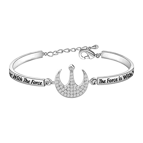 FOTAP The Force Bracelet I Am One with The Force The Force is with Me Jewelry Funny Gift (S- Force Bracelet)