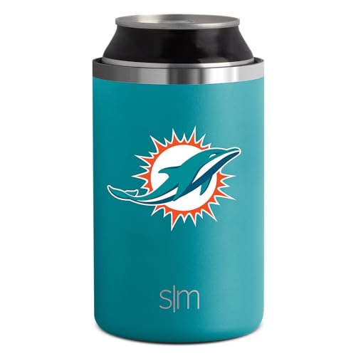 Simple Modern Officially Licensed NFL Miami Dolphins Gifts for Men, Women, Dads, Fathers Day | Insulated Ranger Can Cooler for Standard 12oz Cans - Beer, Seltzer, and Soda