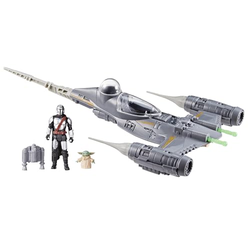 STAR WARS Epic Hero Series The Mandalorian's N-1 Starfighter Ship, 4-Inch Scale Grogu & Mandalorian Action Figures, Toys for Boys & Girls Ages 4+