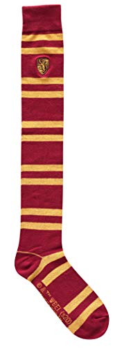 Harry Potter Gryffindor Striped Juniors/Ladies Over the Knee Socks with Embroidered Crest