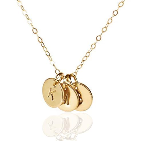 EFYTAL Initial Necklaces for Women|Teens, Dainty 14k Gold-Filled or Sterling Silver 3 Initial Necklace, Necklace with Initials, Necklace for Mom, Push Presents for New Mom, Letter Necklace, T|J|K|I|L