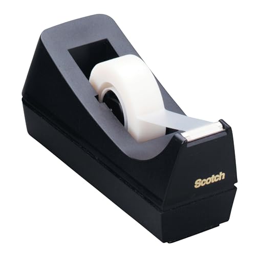 Scotch Desktop Tape Dispenser, Black, 2.7 in. x 2.7 in. x 6.4 in., 1 Tape Dispenser