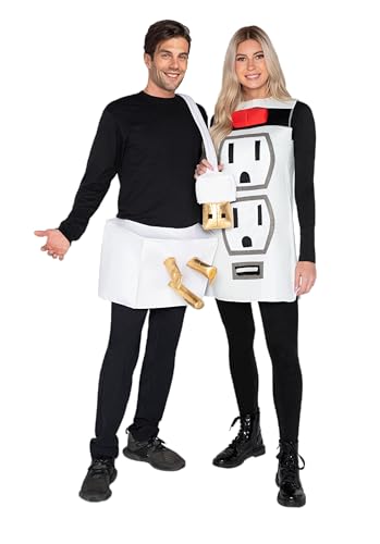 Spooktacular Creations Plug and Socket Halloween Costume Adult, Plug and Outlet Couples Costume USB Costume for Cosplay Party -M