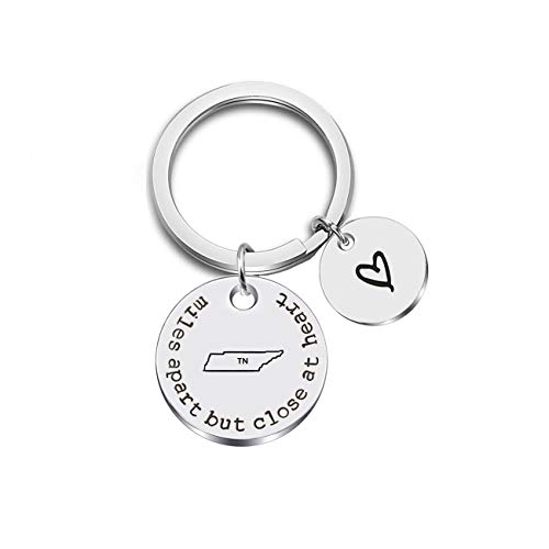 JJTZX Miles Apart but Close at Heart United States Keychain Moving Away Gift Going Away Gift Long Distance Relationship Gift (TN-Tennessee)