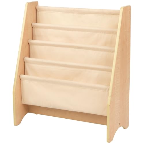 KidKraft Wood and Canvas Sling Bookshelf Furniture for Kids – Natural, Gift for Ages 3+