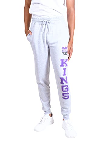 Ultra Game NBA Official Men’s Super Soft Game Day Jogger Sweatpants - Unisex, Sacramento Kings, Heather Gray, Medium