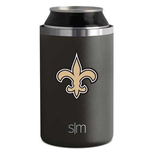 Simple Modern Officially Licensed NFL New Orleans Saints Gifts for Men, Women, Dads, Fathers Day | Insulated Ranger Can Cooler for Standard 12oz Cans - Beer, Seltzer, and Soda