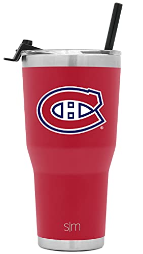 Simple Modern Officially Licensed NHL Montreal Canadiens 30oz Cruiser Tumbler Insulated Travel Mug Cup with Flip Lid and Straw