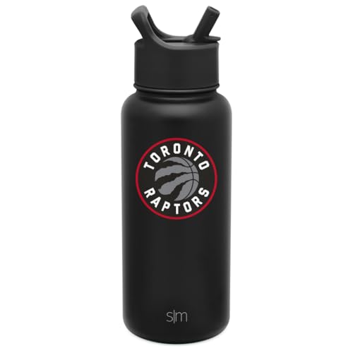 Simple Modern Officially Licensed NBA Toronto Raptors Water Bottle with Straw Lid | Vacuum Insulated Stainless Steel 32oz Thermos | Summit Collection | Toronto Raptors