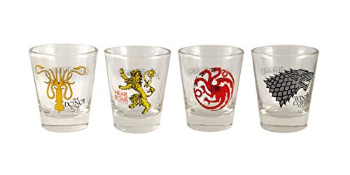 Game of Thrones Shot Glasses 4-Pack (Stark, Targaryen, Lannister, Greyjoy)