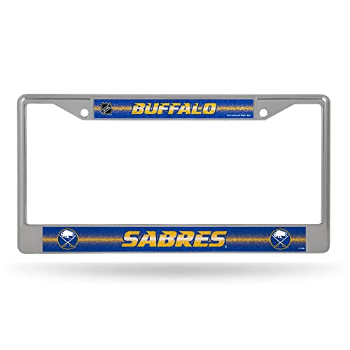 Rico Industries NHL Hockey Buffalo Sabres Classic 12' x 6' Silver Bling Chrome Car/Truck/SUV Auto Accessory