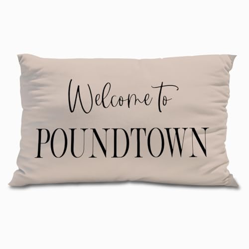 Knibeo Welcome to Poundtown Pillow Covers - Couples Bedroom Decor, Poundtown Bedroom Decor Pillows Cover 12x20, Funny Throw Pillows for Adults(12x20, Tawny)