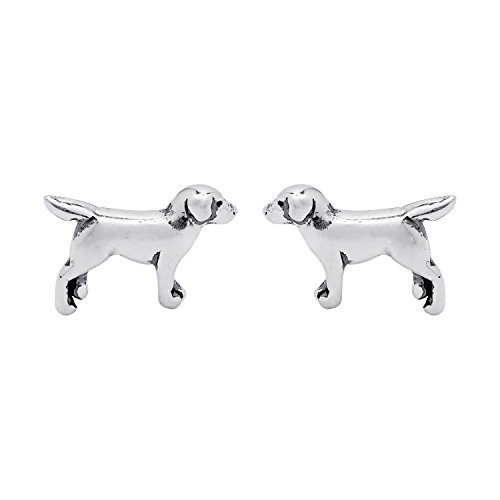 Boma Jewelry Sterling Silver Labrador Retriever Dog Stud Earrings