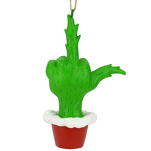 Tree Buddees Green Hand Giving The Middle Finger Naughty Christmas Ornament