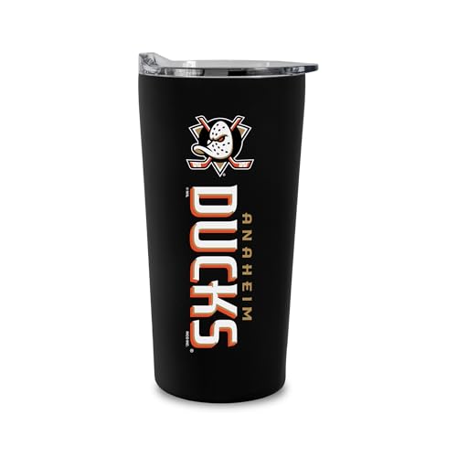 Rico Industries NHL Hockey Anaheim Ducks 18oz Soft Touch, Easy Grip Tumbler