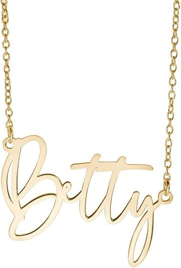 PicturesOnGold.com Custom Gold Name Necklace for Women Personalized Name Necklace in Danity Modern Script Gold Name Necklace Personalized with Any Name