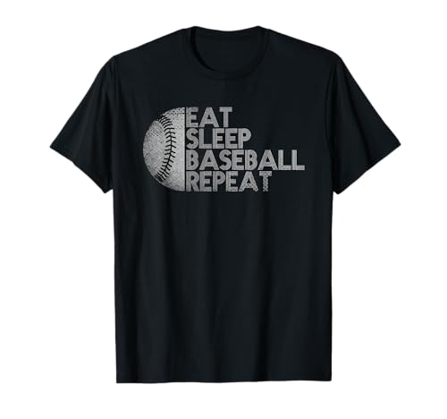 Eat Sleep Baseball Repeat Baseball Player Funny Baseball T-Shirt