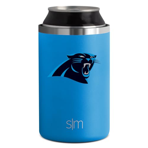 Simple Modern Officially Licensed NFL Carolina Panthers Gifts for Men, Women, Dads, Fathers Day | Insulated Ranger Can Cooler for Standard 12oz Cans - Beer, Seltzer, and Soda