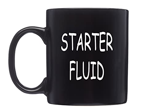 Rogue River Tactical Funny Novelty Mechanic Coffee Mug - Starter Fluid Cup, Great Gift Idea for Men, Car Enthusiast, Brother or Friend, 11 Oz, Black