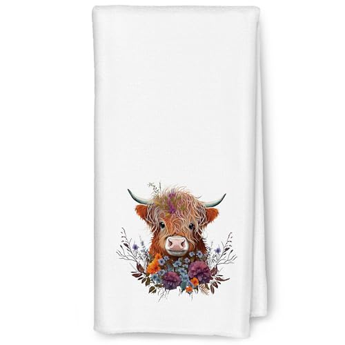 CIOJUNE Farm Animal Cow Soft Absorbent Kitchen Towels - Cow Dish Towels for Kitchen, Cow Bathroom Hand Towels, Cow Gifts for Cow Lovers, Farmhouse Kitchen Bathroom Decor, 16x24