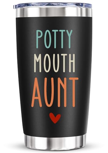 XgiftCreat Funny Birthday Gifts for Aunt, Gag Gifts for Auntie from Niece Nephew, Hilarious Tumbler for Aunts Birthday Mothers Day Christmas Valentines, 20 Oz Vacuum Insulated Tumbler Cup