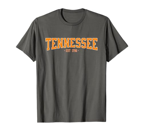 Classic TN Orange Print Retro Varsity Vintage Tennessee T-Shirt