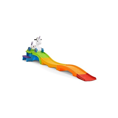 Step2 Unicorn Up & Down Roller Coaster Kids Ride On Toy, Push Car, Indoor/Outdoor Playset, Made of Durable Plastic, Max Weight 50 lbs., For Toddlers 2-5 Years Old, Multicolor