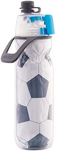 O2COOL Insulated Mist N' Sip Water Bottle - 20 oz, Soccer (HMLDP07)