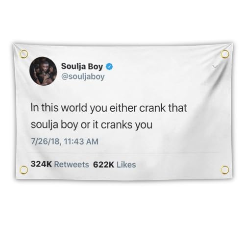 Soulja boy Funny Tapestry 3x5Ft Tapestry Funny Meme Flag Wall Hanging Window Design for Bedroom Gift Home Man Cave Decor