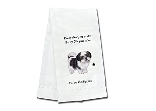 Black Shih Tzu Kitchen Towel - Soft Highly Absorbent - Black Shih Tzu Gifts - Dish Towels for Washing Dishes - Tea Towels - Reusable - Quick Drying - 100% Natural Cotton - Towels for Pet Lovers