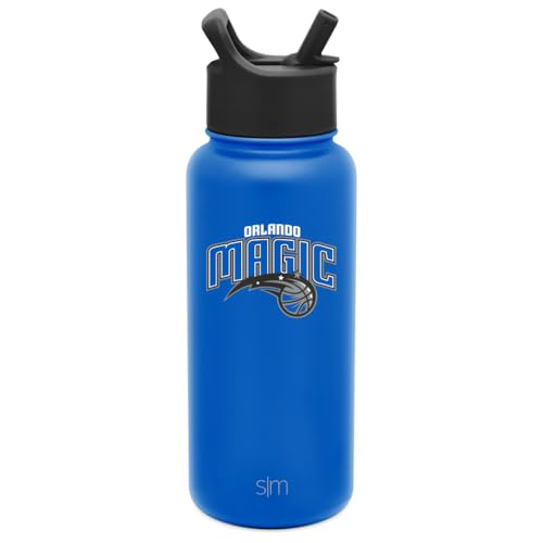 Simple Modern Officially Licensed NBA Orlando Magic Water Bottle with Straw Lid | Vacuum Insulated Stainless Steel 32oz Thermos | Summit Collection | Orlando Magic