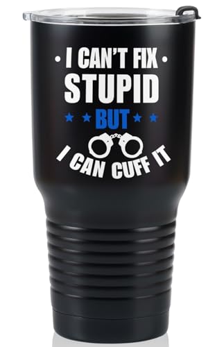 Onebttl Funny Gifts for Police Officers Men, Law Enforcement Gifts, Correctional Officer Gifts, Retirement Gifts Graduation Gifts For Cops, Stainless Steel Tumbler - 30 oz