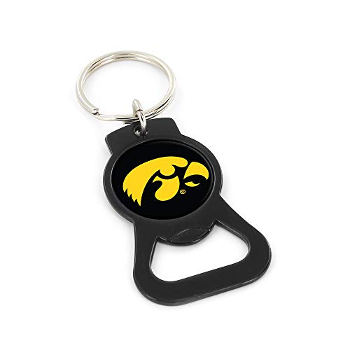 Aminco NCAA Iowa Hawkeyes Black Bottle Opener Keychain