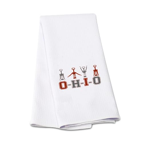 G2TUP Funny Kitchen Towels, Ohio State Flour Sack Dish Towel, White Hand Towels Kit Printed with Funny Sayings, Perfect Housewarming Gift New Home (Ohio State Flour Sack KT)