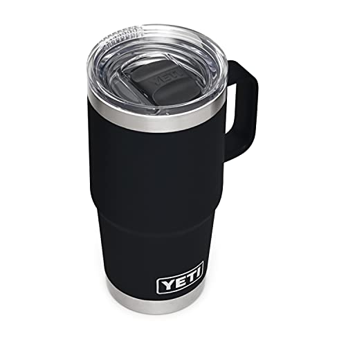 YETI Rambler 20 oz Travel Mug, Stainless Steel, Vacuum Insulated with Stronghold Lid, Black