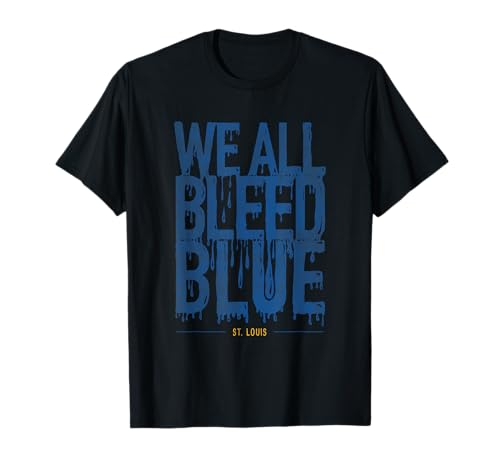 We All Bleed Blue Fan St. Louis Play Offs Hockey T-Shirt