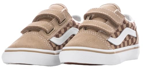 Vans Kids T Old Skool V (Toddler) Sneaker, Neutral Checkerboard Brown/True White, 5 US Unisex