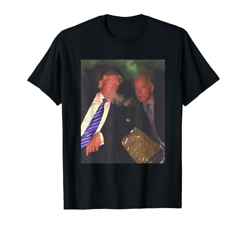 Trump And Biden Smoking Weed , Funny Politics T-Shirt