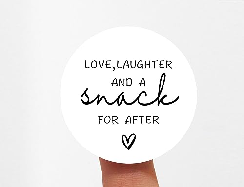 ZLKAPT - Love, Laughter, and a Snack for After - Set of 120pcs Wedding Midnight Snack Labels - Ideal for Wedding Favors and Welcome Bags