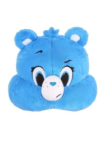 Care Bears Grumpy Bear Mascot Headpiece | Adult Halloween Costume | 80s TV Character | Mesh-covered eyes