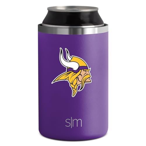 Simple Modern Officially Licensed NFL Minnesota Vikings Gifts for Men, Women, Dads, Fathers Day | Insulated Ranger Can Cooler for Standard 12oz Cans - Beer, Seltzer, and Soda