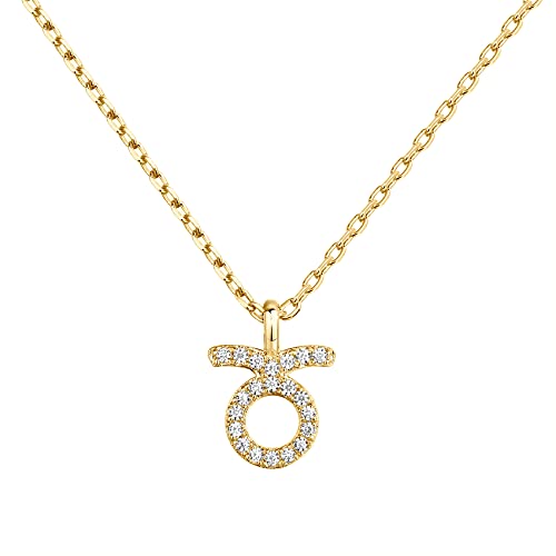 PAVOI 14K Yellow Gold Plated CZ Astrology Necklace Astrology Necklace | Astrology Gifts For Women | Zodiac Necklaces | Taurus Necklace