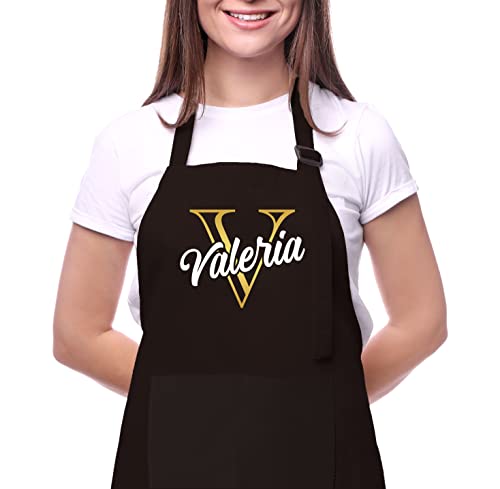 Custom Aprons for Women with Pockets, Mother Day Gift for Mom, Grandma, Personalized Kitchen Gifts for Mom, Grandma, Mother, Women, Wife, Aprons for Cooking, Unique Cute Design Aprons with Custom Name