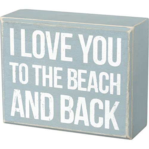 Primitives by Kathy I Love You to The Beach and Back Box Sign (27360), Small