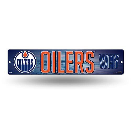 Rico Industries NHL Hockey Edmonton Oilers Plastic 4' x 16' Street Sign