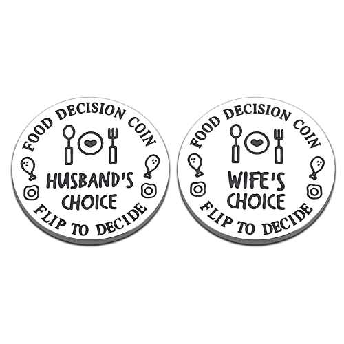 Funny Destiny Flip Coin Gift for Men Women Valentines Day Anniversary Birthday Gifts for Husband Wife To Be Food Decision Coin Wedding Gifts for Newlyweds Newly-married Couple Unique Stocking Stuffers