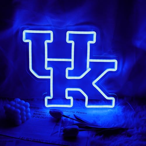 Kentucky Football Neon Sign USB Powered for Room Decor, UK Neon Wall Sign Dimmable LED Neon Light Sign for Man Cave Sports Studio Bar Wall Art, Neon LED Sign for Game Room Birthday Gift 13.2*11.2 In